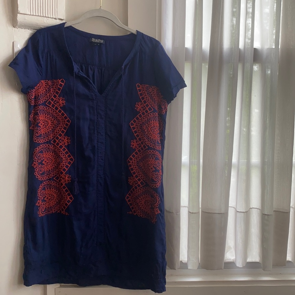 Lucky Brand Embroidered Short Sleeve Shirt Dress - Picture 6 of 12